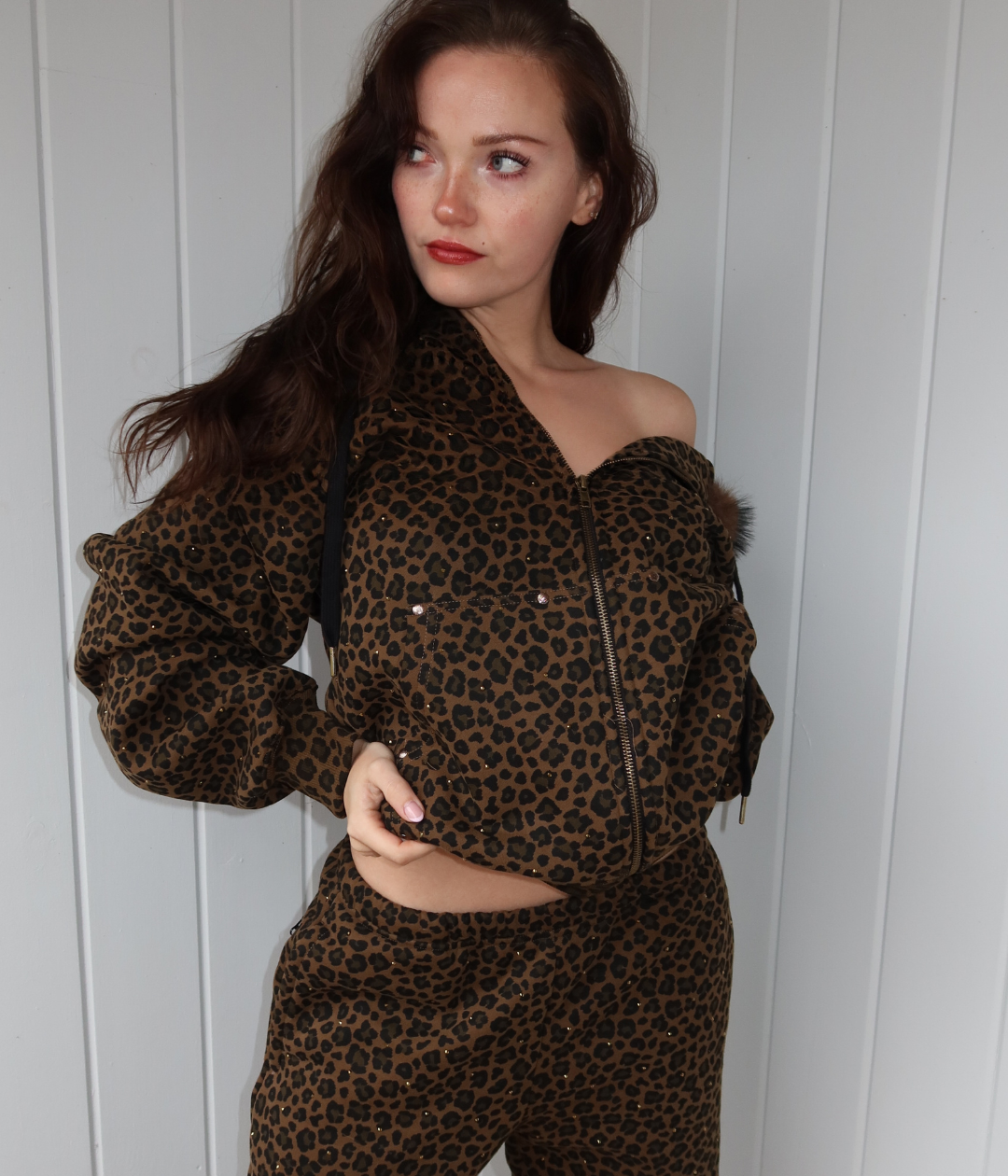 Cheetah Rhinestone & Stud Hoodie – Beyond Lost NYC