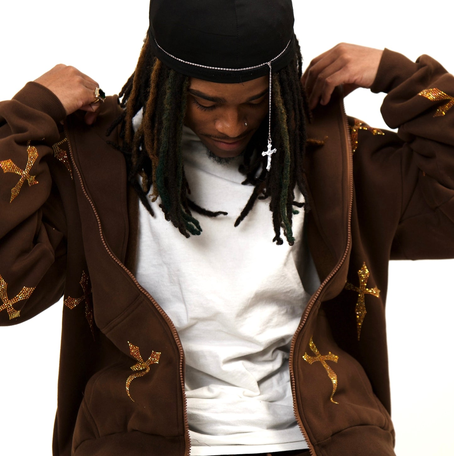 Forest Brown: Crystal Dagger Hoodie
