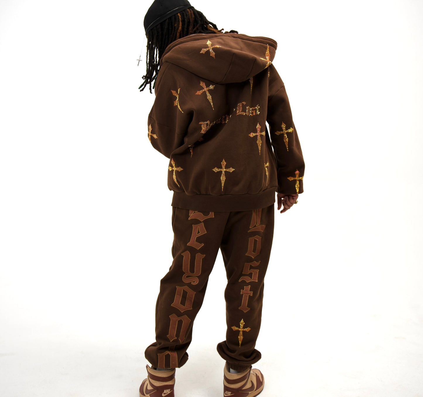 Forest Brown: Crystal Dagger Sweatpants