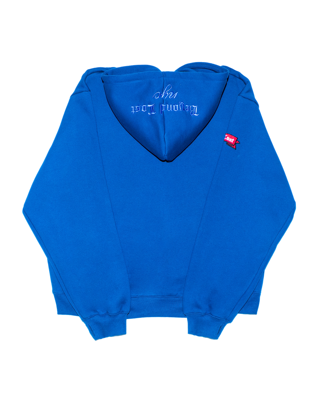 Year of the Dragon Collection: Night Blue Zip Up Hoodie Neon Blue Embroidery