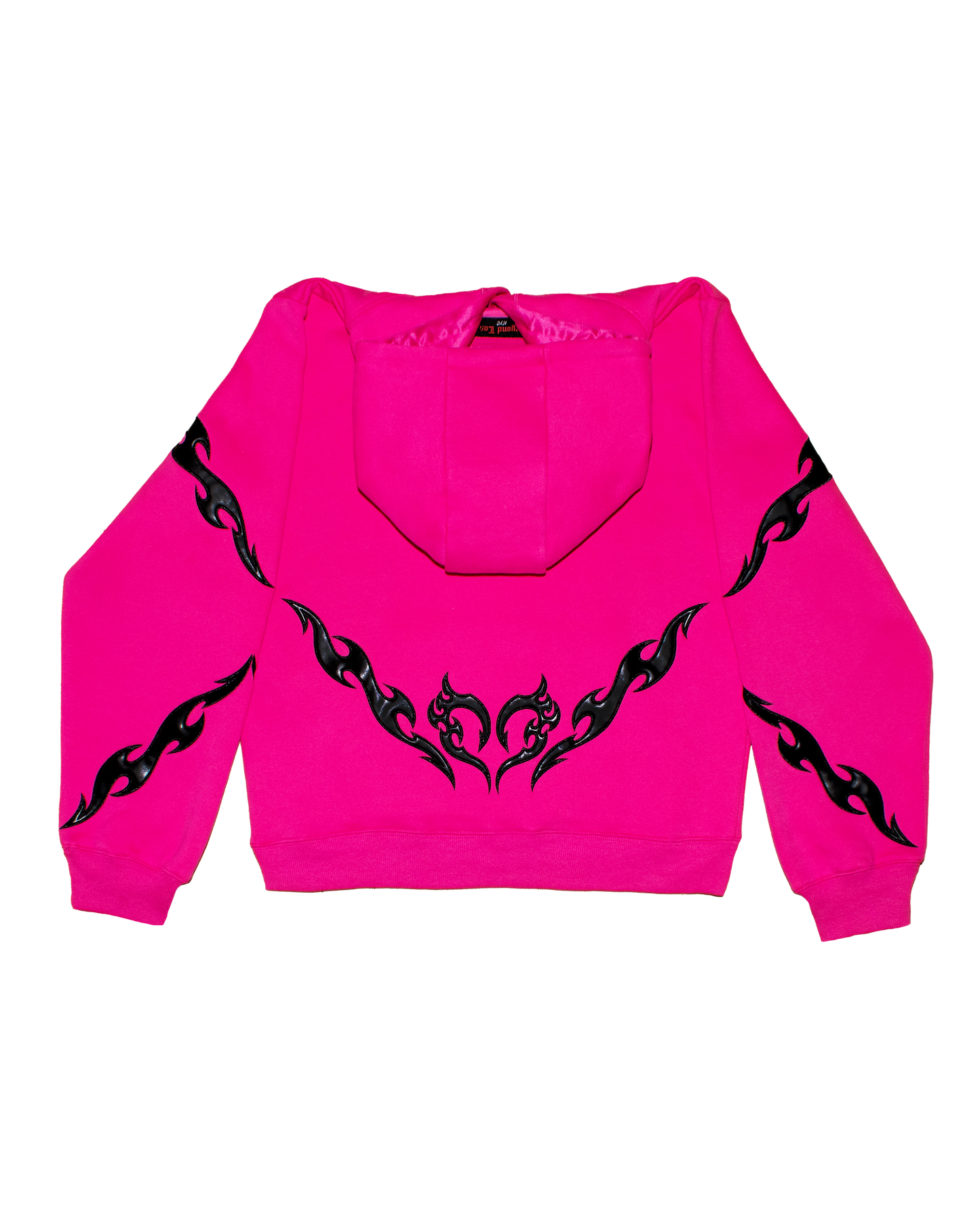 Neon Comfy Collection: Pink Hoodie w/Vegan Leather Design