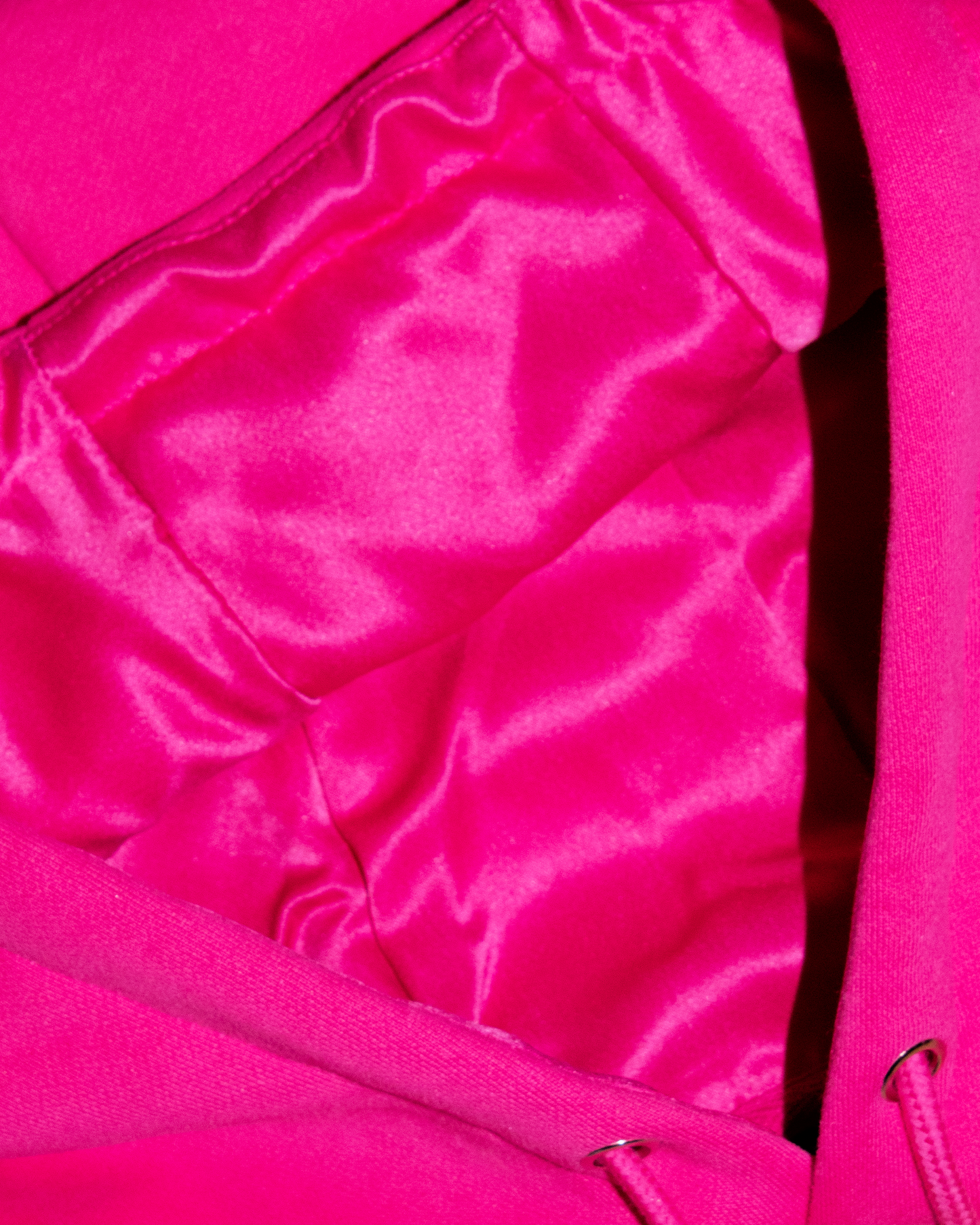 Neon Comfy Collection: Pink Hoodie w/Vegan Leather Design