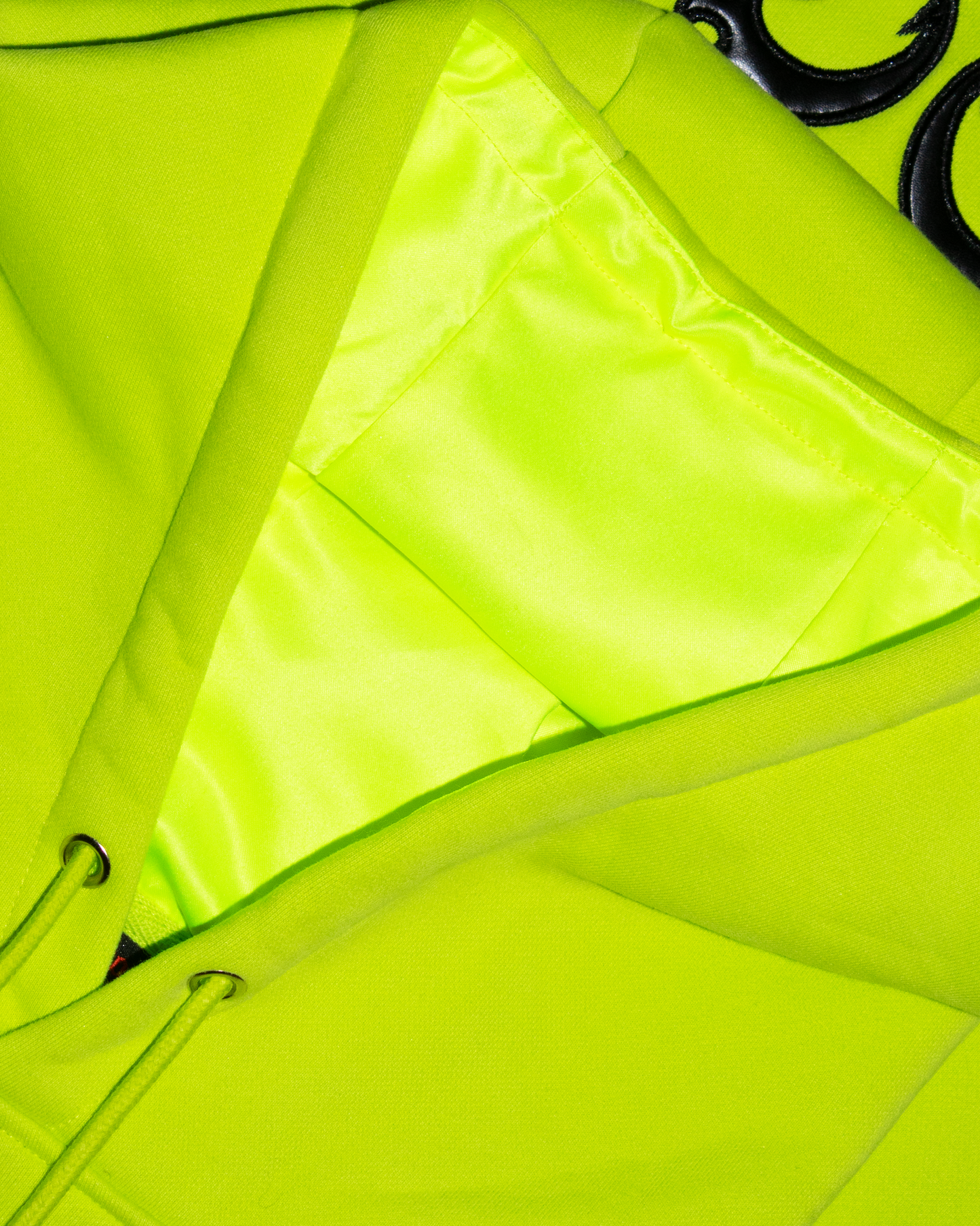 Neon Comfy Collection: Green Hoodie w/Vegan Leather Design