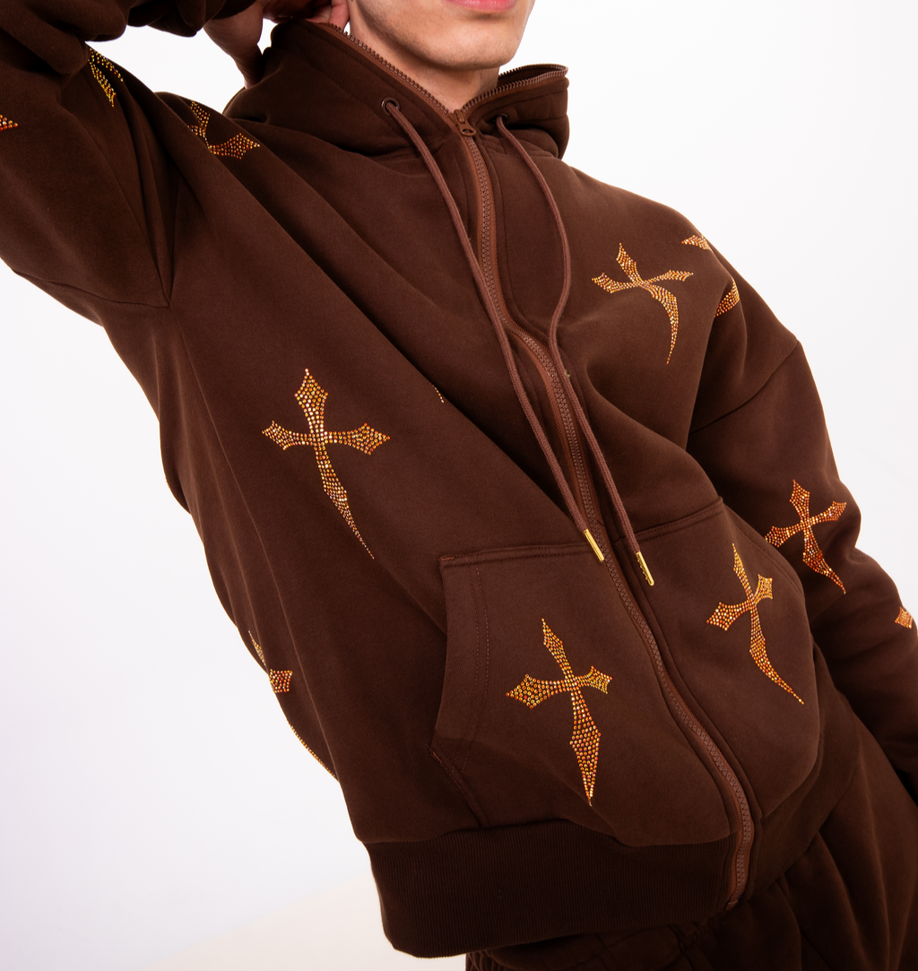 Forest Brown: Crystal Dagger Hoodie