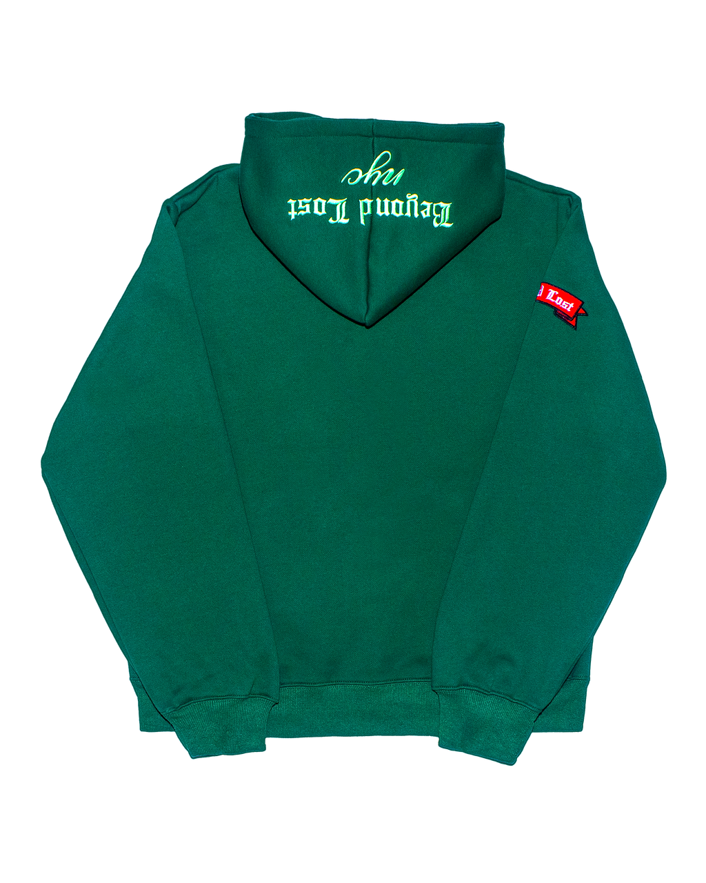 Year of the Dragon Collection: Jade Green Zip Up Hoodie Neon Green Embroidery