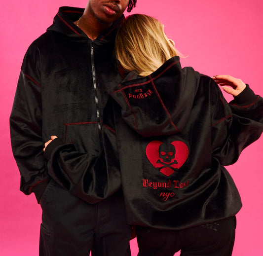Luxury Velvet Black Hoodie: Special Edition