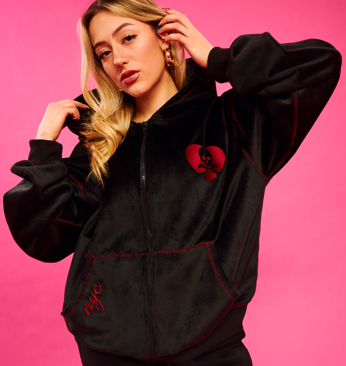Luxury Velvet Black Hoodie: Special Edition