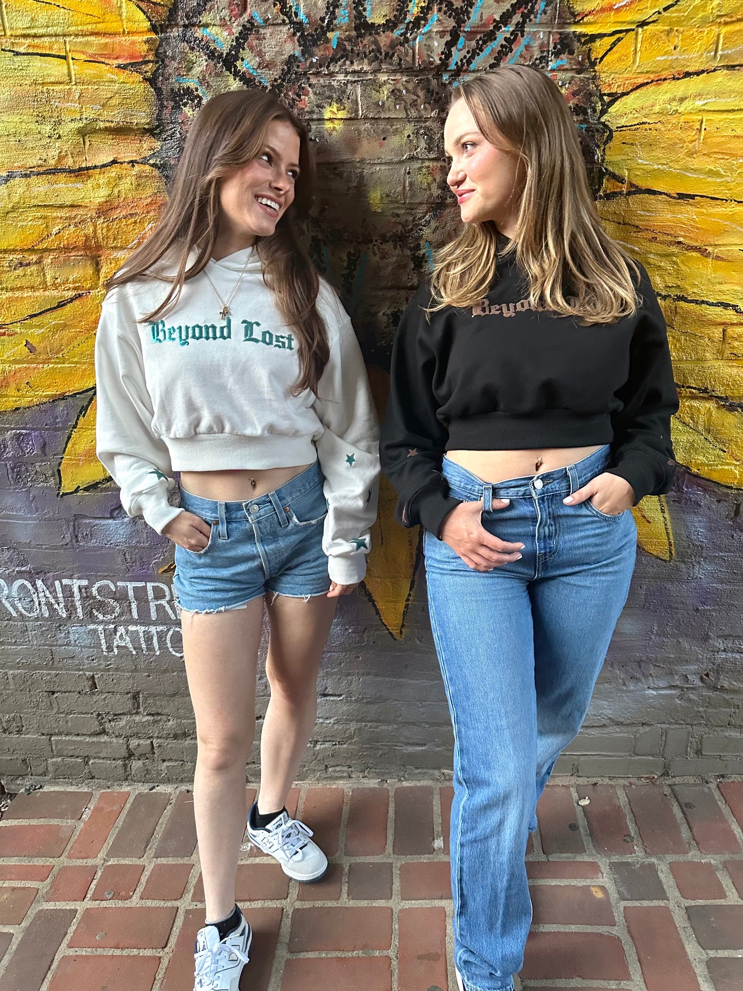 Black Crop Hoodie w/ Bronzed Gold Sequins. True to Size. Limited Edition!