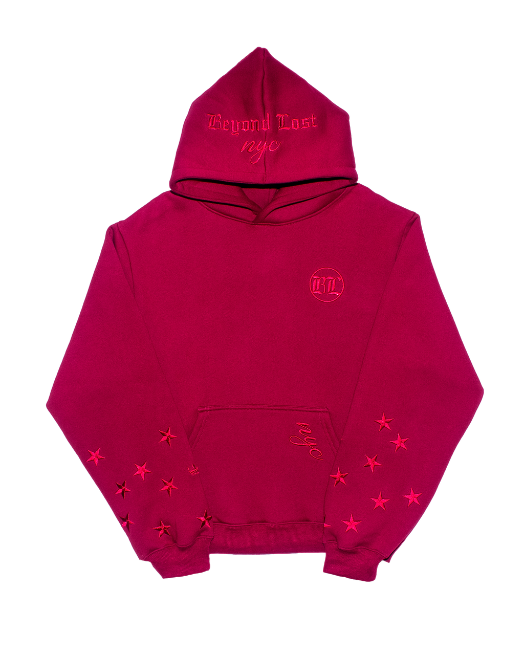 Royal Triad Collection: Regal Red Oversized Pullover Hoodie