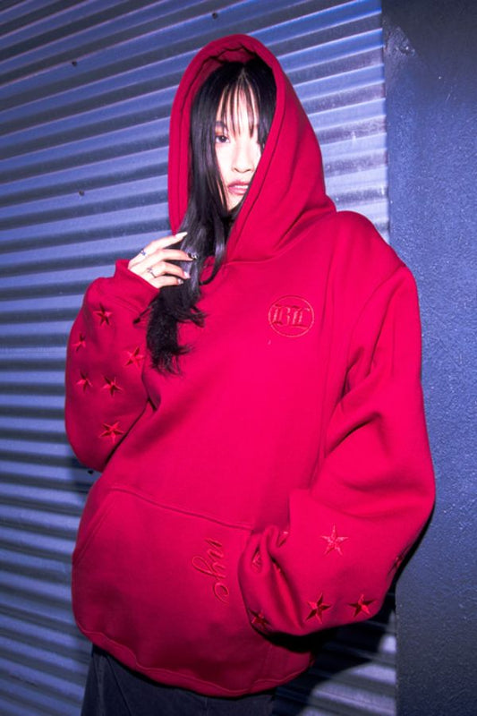 Royal Triad Collection: Regal Red Oversized Pullover Hoodie