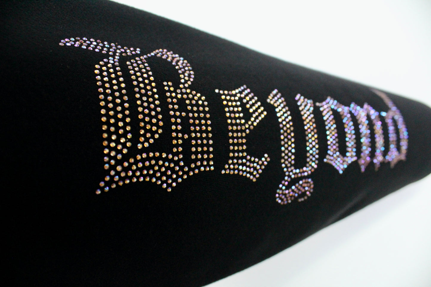 Black Rhinestone Zip Hoodie: Barbed Wire Smiley Face