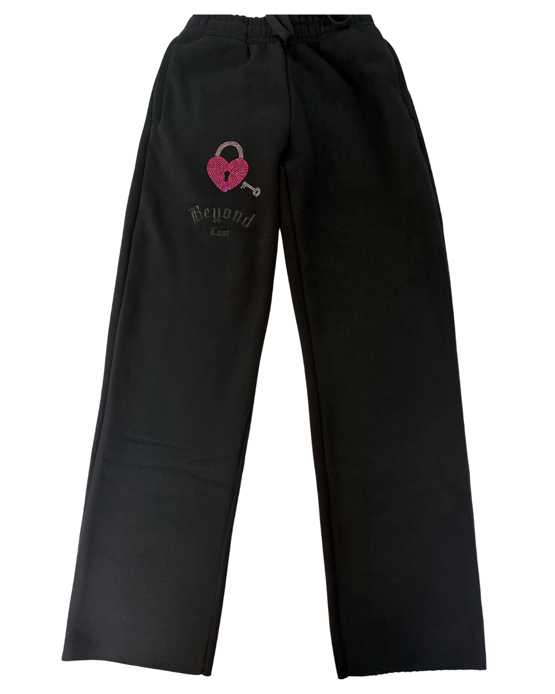 Rhinestone Heart Lock + Key Pants