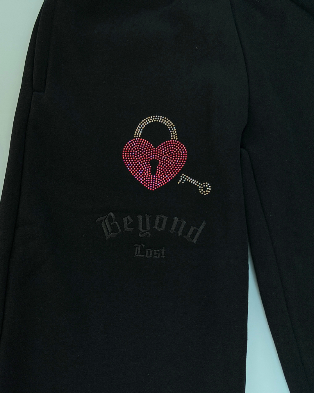 Rhinestone Heart Lock + Key Pants