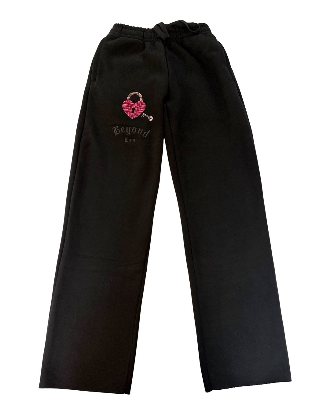 Rhinestone Heart Lock + Key Pants