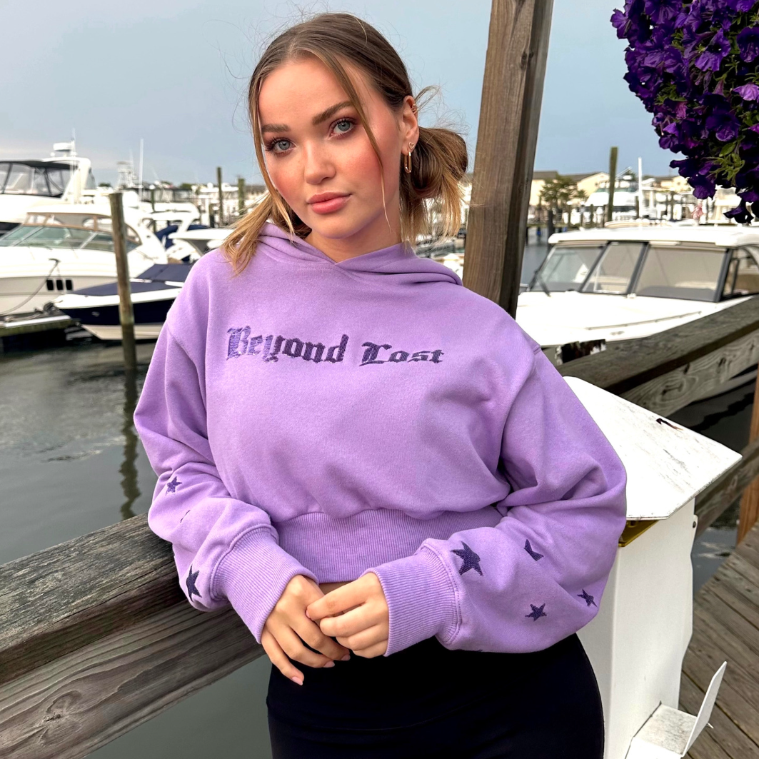 Lilac 2025 cropped hoodie