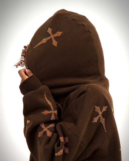 Forest Brown: Crystal Dagger Hoodie