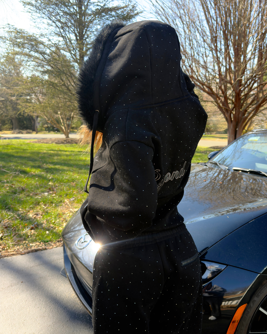 NEW! Black Rhinestone Midnight Star Sweatpants