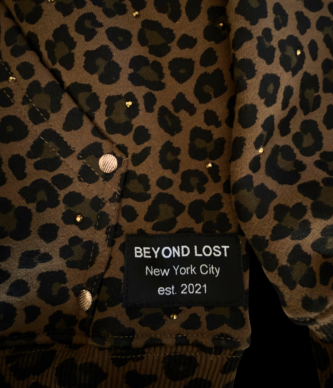 NEW! Copper Cheetah Rhinestone Hoodie w/ Fur Trim