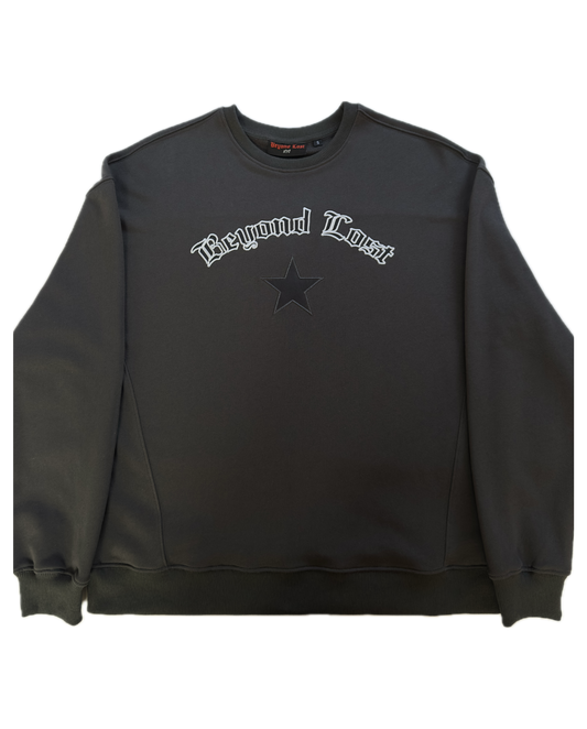 Smoke Gray Star Crewneck Sweatshirt. Lightweight Oversized. Limited Edition!