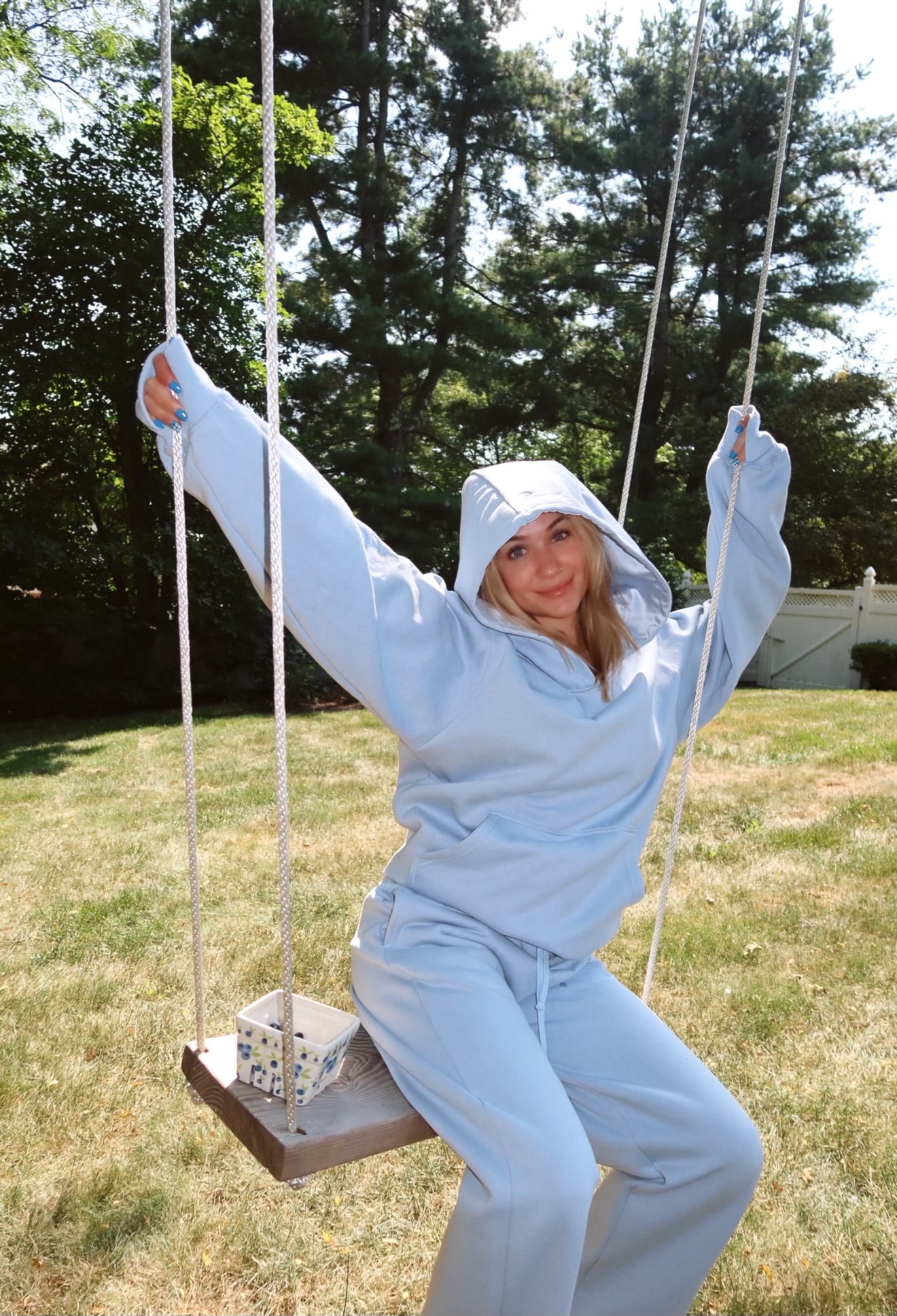 Breakfast at Tiffany's Lightweight Blue Hoodie