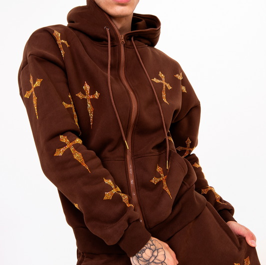 Forest Brown: Crystal Dagger Hoodie