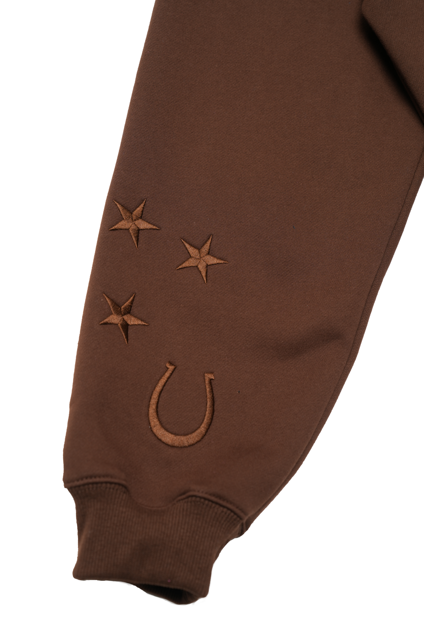 Lucky Collection: Brown Pullover Hoodie Iridescent Rhinestones