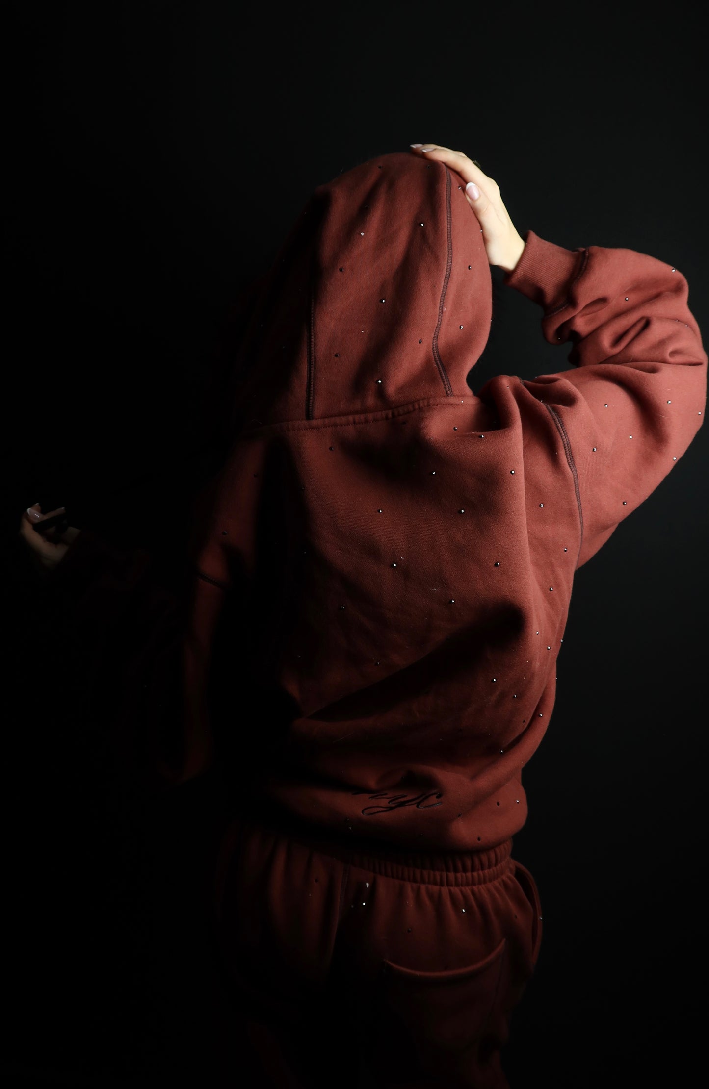 NEW! Cherry Cola Rhinestone Hoodie w/ Fur Trim