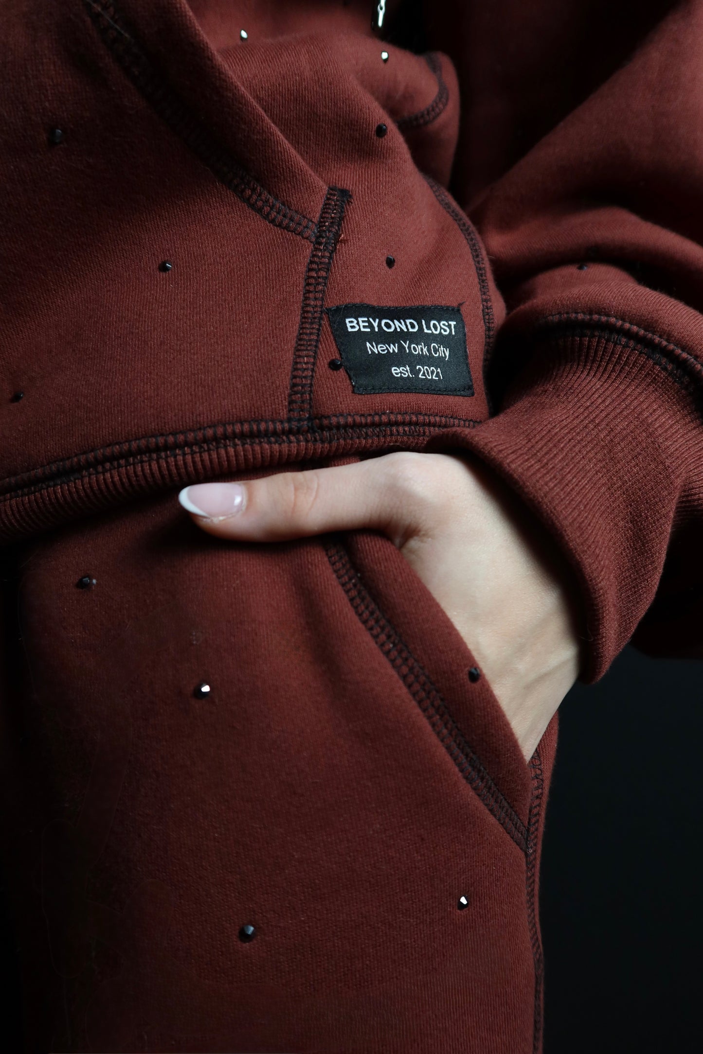 NEW! Cherry Cola Rhinestone Hoodie w/ Fur Trim